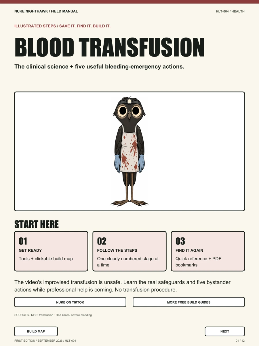 Nuke in his episode medic outfit introducing bleeding first aid